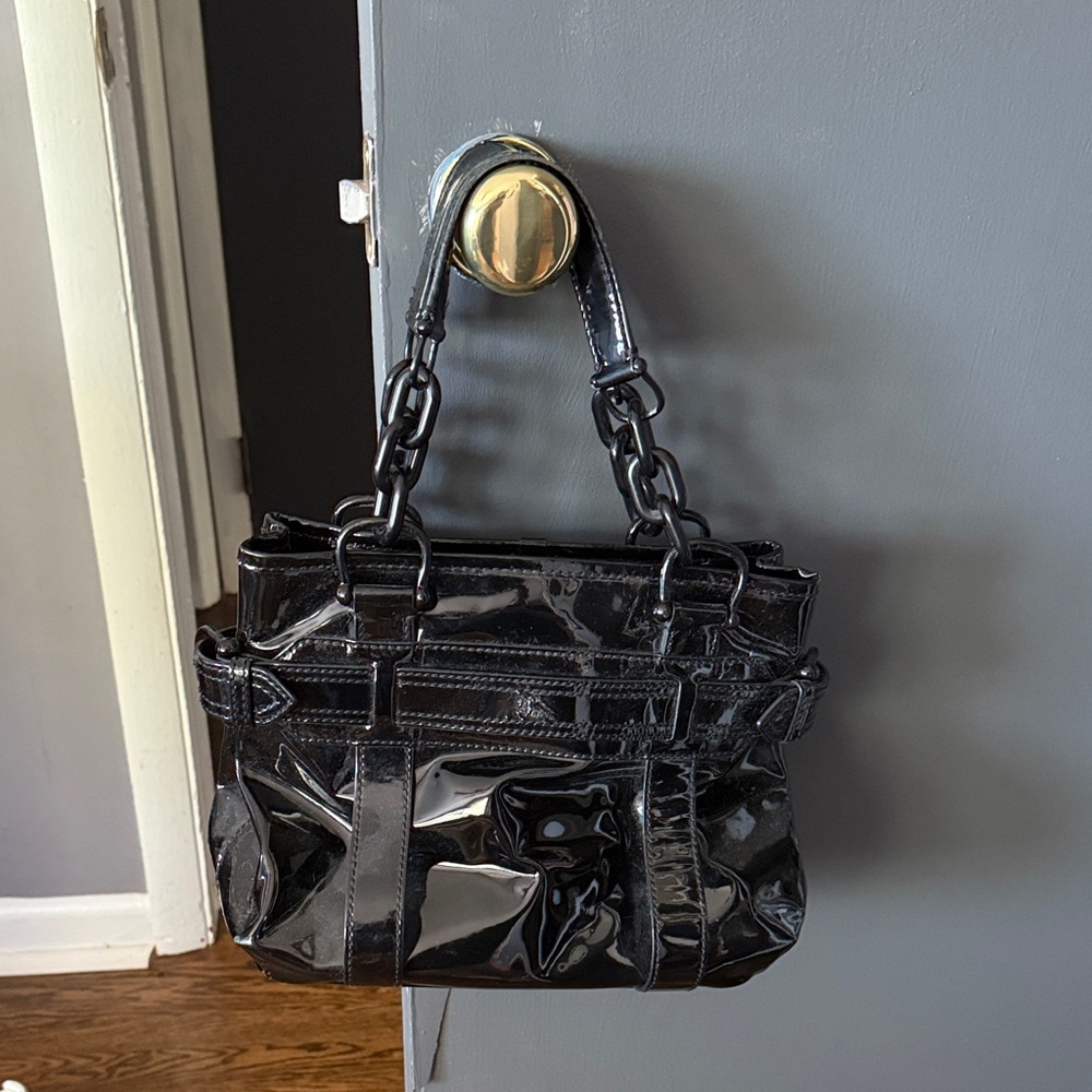 Burberry Black Patent Leather Handbag